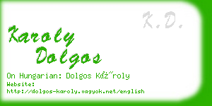 karoly dolgos business card